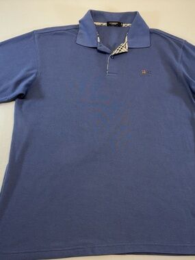 Burberry Lavender Blue Polo with Signature Check Trim